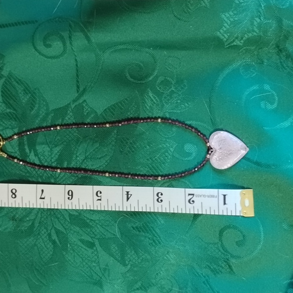 🩷Hand Crafted Pink Heart With Faceted Rhodolite Garnet Necklace🩷 - Picture 6 of 6